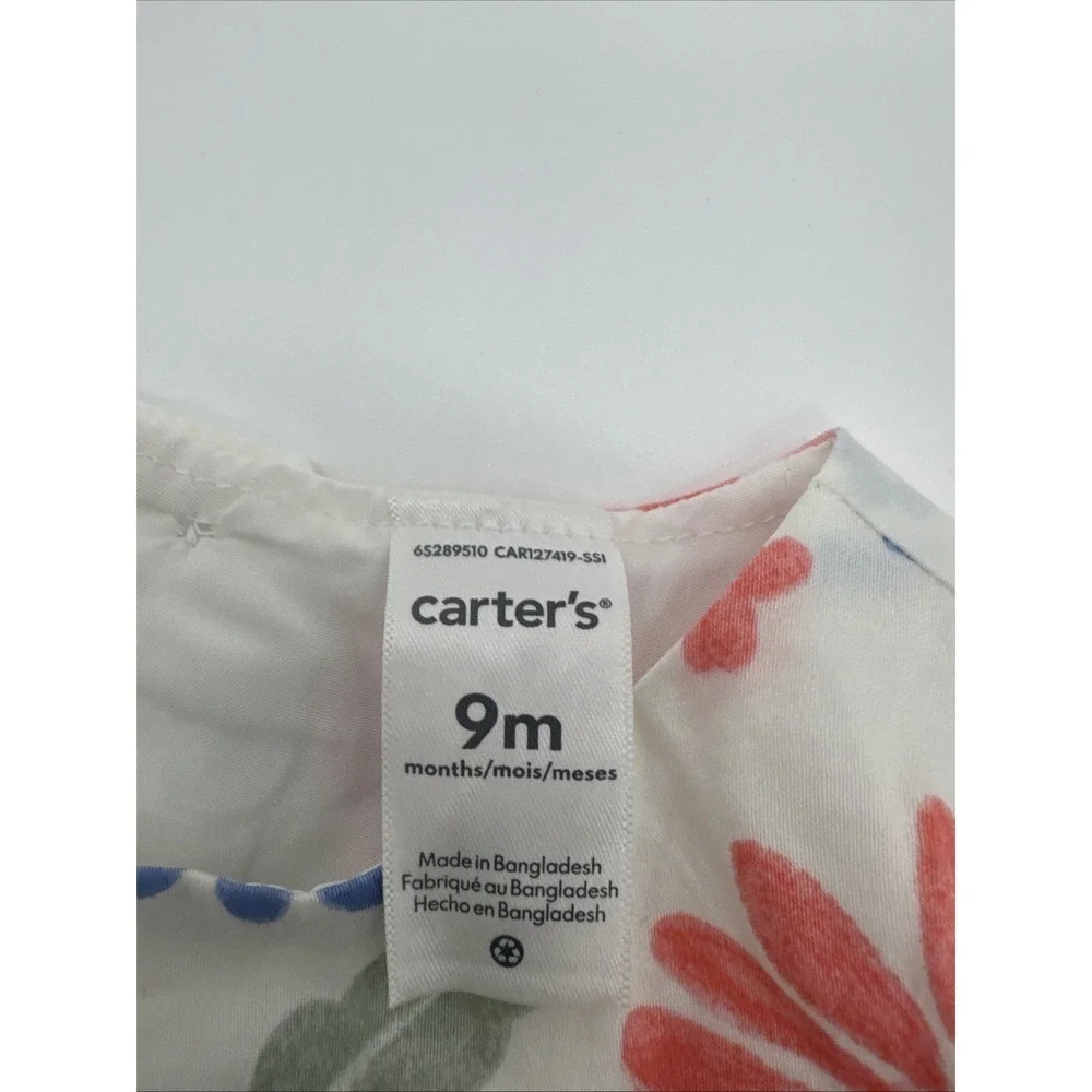 Carters Ivory With‎ Flowers 9 Month Baby Dress  Brand New